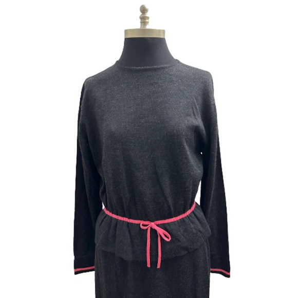 Vtg 60s 2 PC Rodier Paris France Sweater Knit Top & Skirt Set M - Picture 2 of 8